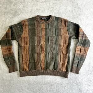 Segreto Merino Wool Sweater Size M Patchwork Style